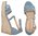 Sandalette aus Velourlederimitat mit Keilabsatz, hellblau